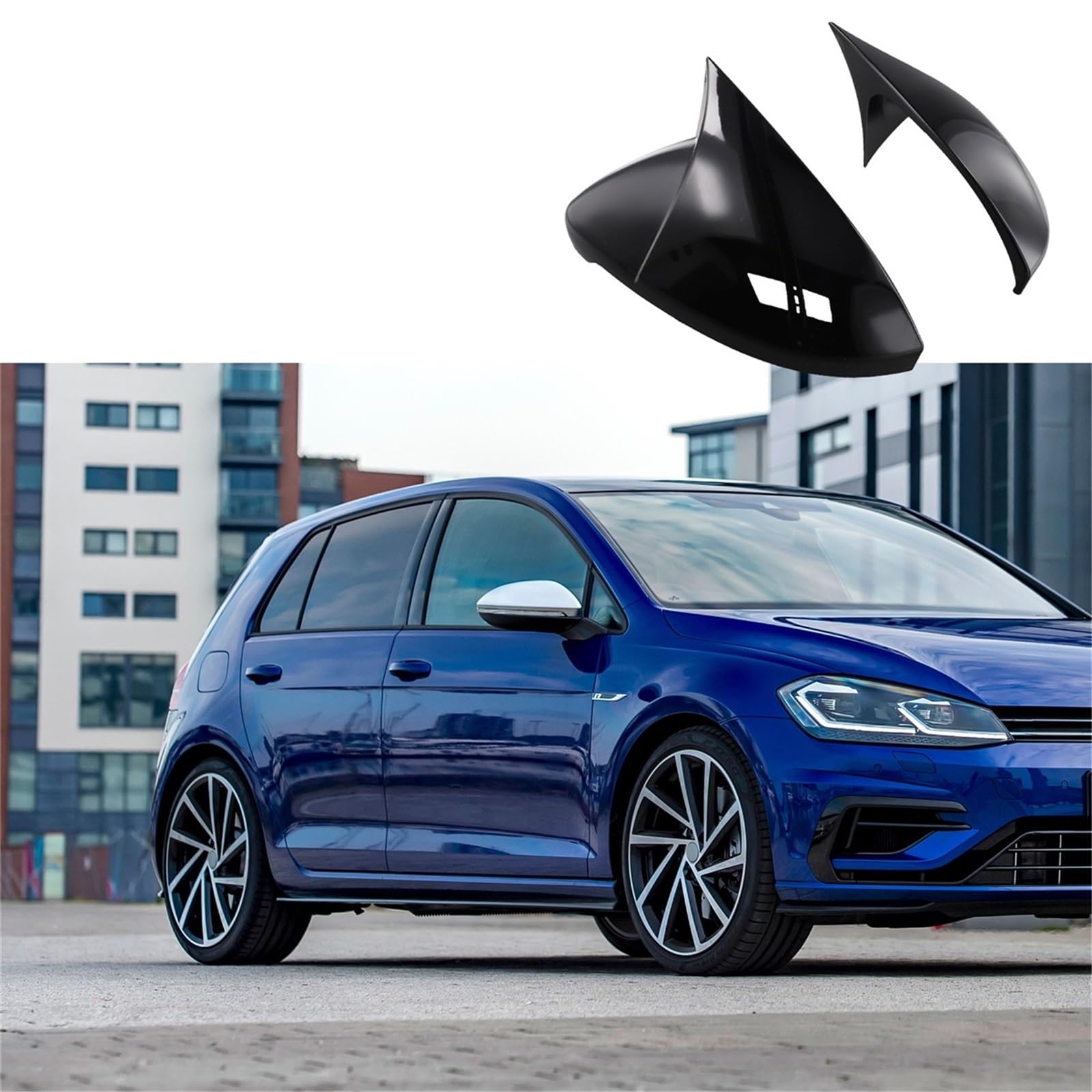 Rückspiegel Abdeckung Für Vw Für Golf 7 7.5 Für GTI Für GTD | Für GTE R Für Touran 2013–2020, Schwarze Seitenspiegelabdeckungen