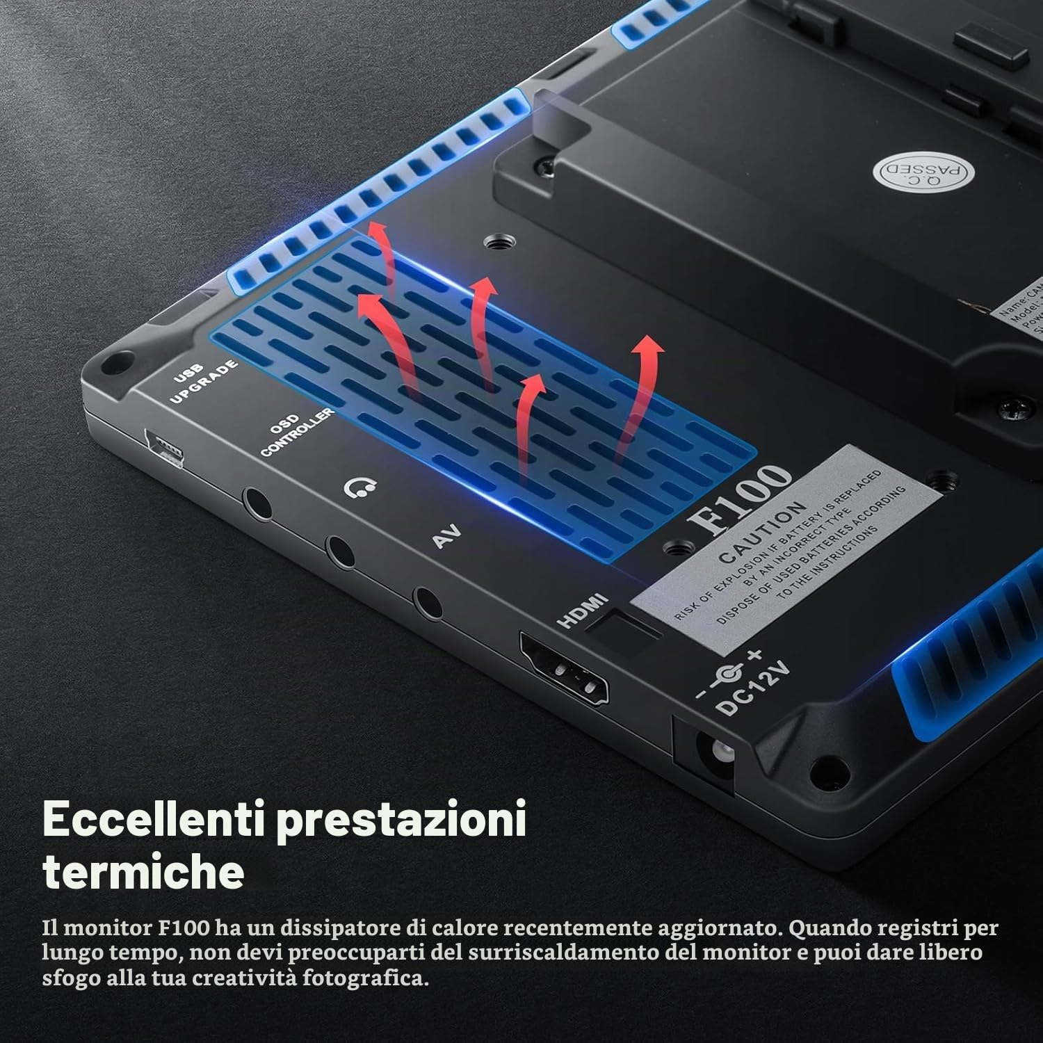 NEEWER F100 7" Monitor da Campo per Fotocamera HD Video Assist IPS 1280x800 HDMI 1080p con Batteria F750 4400mAh, Parasole e Testa Sfera 360° per DSLR Camera, Stabilizzatore Portatile, Rig Video Film