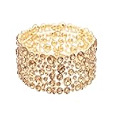 Elegant Wedding Brides Bridesmaids Austrian Crystal Elastic Bangle Stretch Bracelet Prom Jewelry for Women