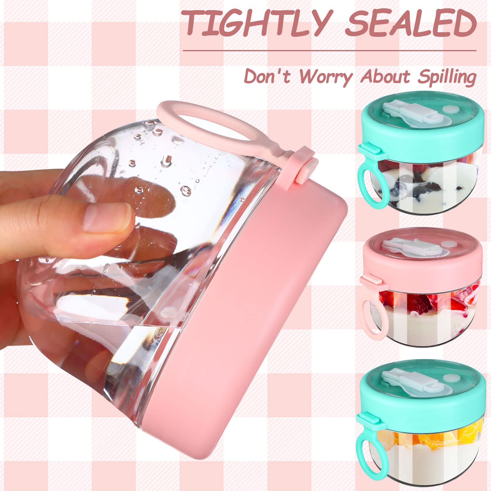 Lot De 3 Récipients à Avoine De Nuit Avec Couvercle Et Cuill Q 1011188