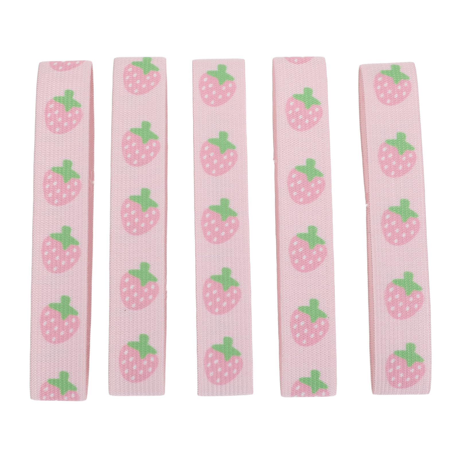 VINTORKY 5pcs Elastic Bands for Journal Books - Strawberry Patterned Stretchable Notebook Band Closures for A7/M5 Pocket Planners Travel Scrapbook Organizers