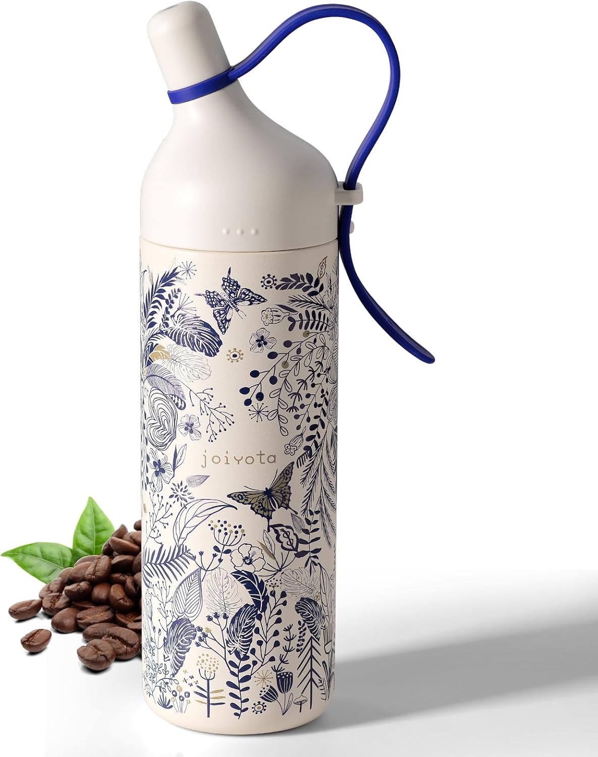 Sport Tumbler with Ceramic Lining 26oz with Sylish 3D Prittern, Double Wall Vacuum Insulated Water Bottle, Leak Proof Travel Tumbler for Gym & Outdoor, Sweat Proof, Carry Strap, Gift, Flower