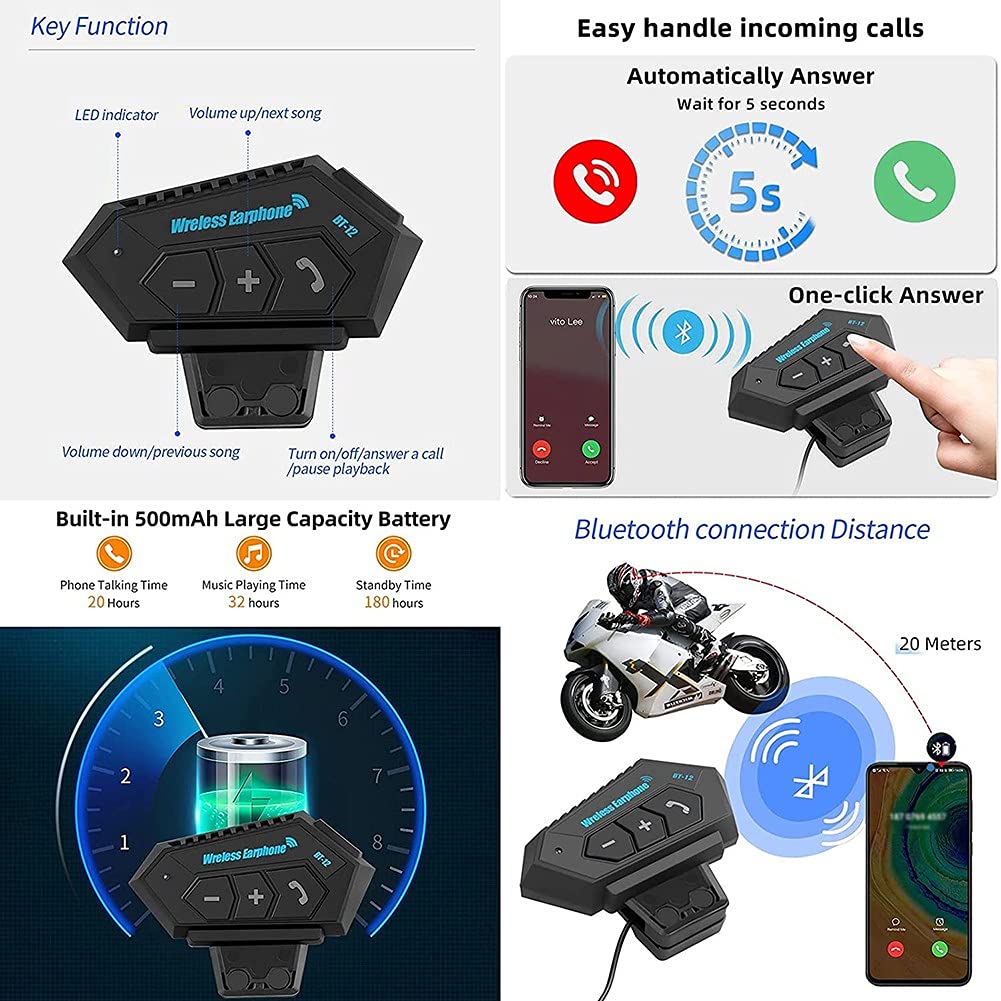 Casco de Motocicleta con Bluetooth Integrado Certificado ECE/Dot Modular Bluetooth Integrado Casco de Moto intercomunicador FM MP3 Casco Anticolisión para Hombres y Mujeres 55~65cm