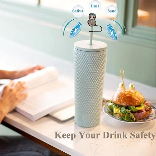 Miniatura 66 de Tapones de paja de sirena, 4 unidades, color rosa intenso, tapas para pajitas Stanley, cubierta de pajitas de silicona para popotes de 0.394 in