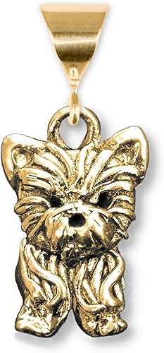 Colgante de cachorro de oro macizo de 14 quilates para collar, colgante de cachorro, regalos de joyería para mujeres, hecho a mano en los Estados