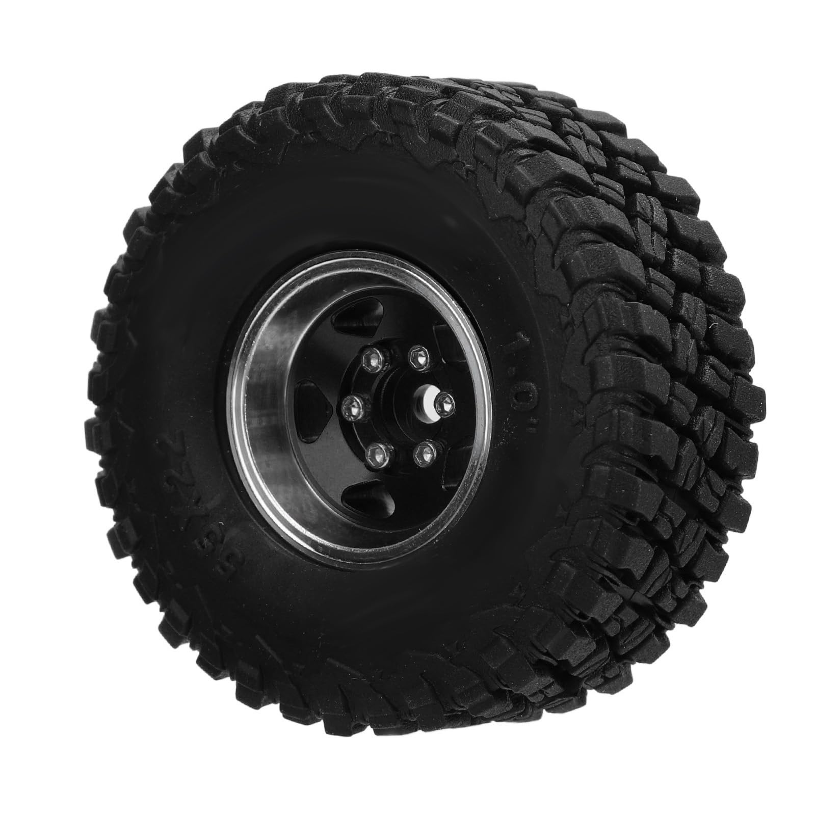 Pilipane 4pcs rc Pneumatici Crawler Pneumatici ad Alte Prestazioni in Gomma Morbida con Cerchi in Lega di Alluminio Parti di aggiornamento per SCX24 1/24 1/18 RC Auto (Nero)