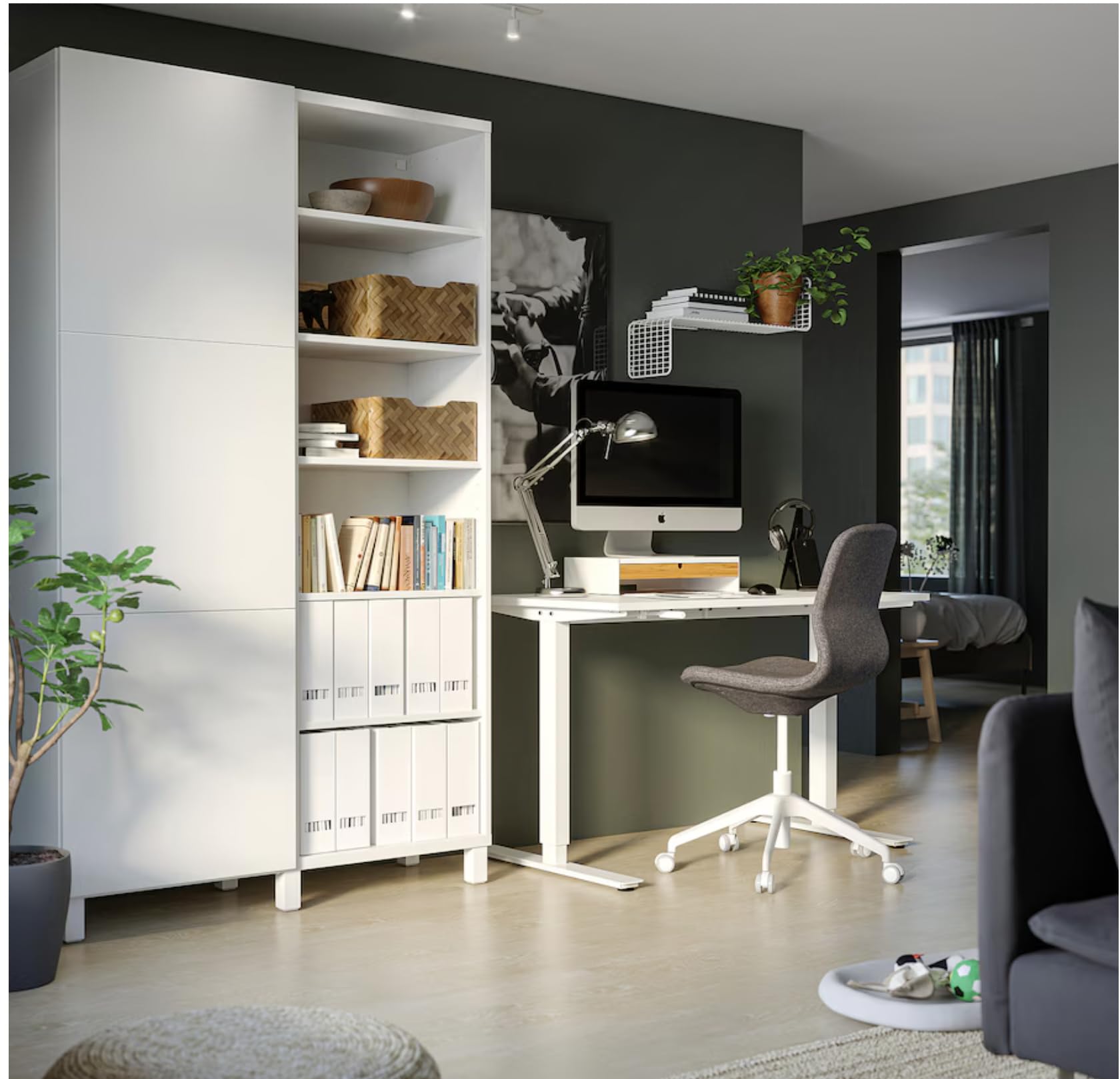TROTTEN Desk sit/Stand, White, 120x70 cm (47 1/4x27 1/2