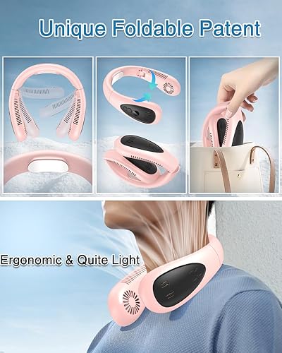 Miniatura 5 de Ventilador de cuello de aire acondicionado, ventilador de cuello portátil de 5000 mAh con semiconductor de refrigeración de flujo de aire sin aspas,