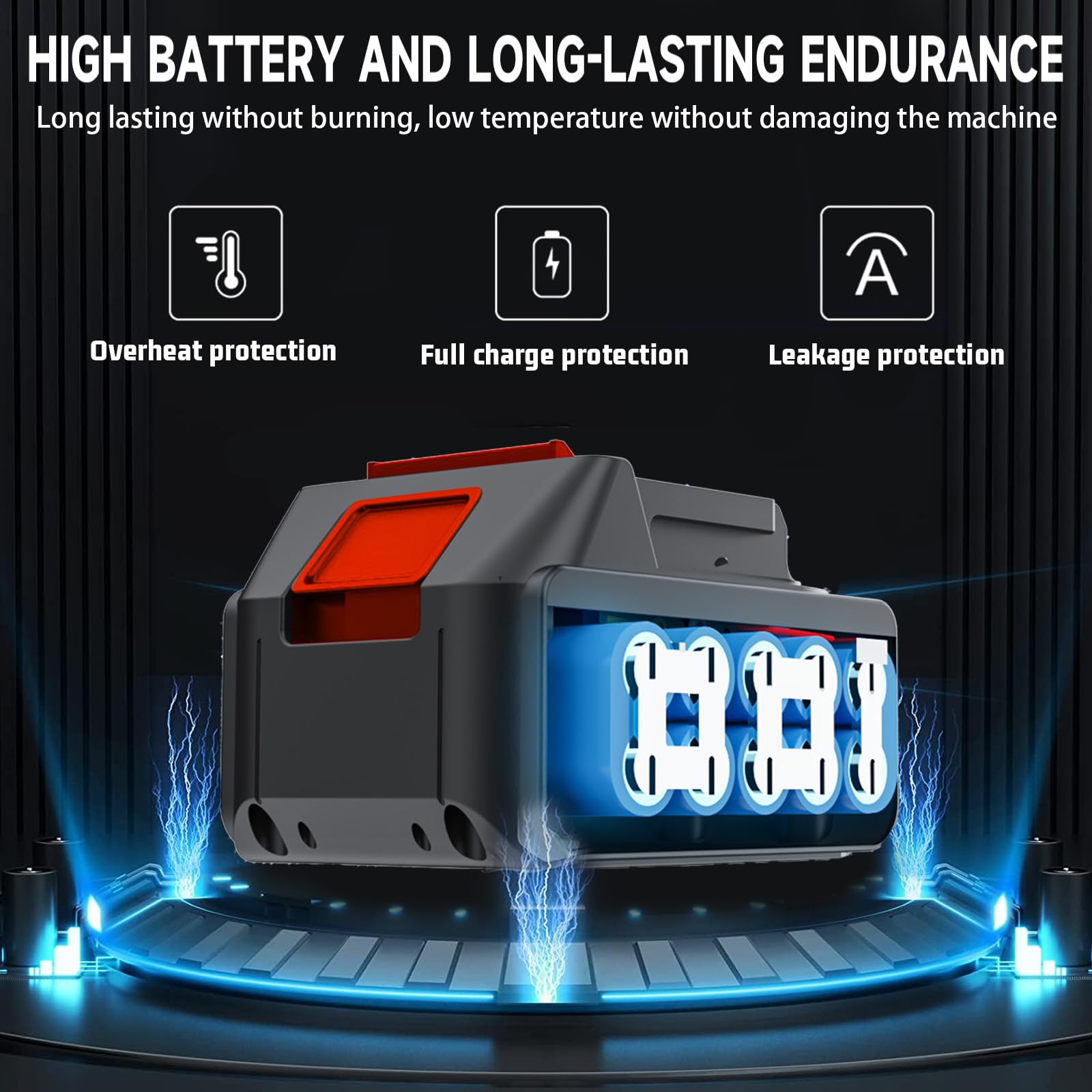 Akumulatorowa wkrętarka udarowa z 2 bateriami 3,0 Ah, kompatybilna z akumulatorami Makita 20 V, 1/2" 350 Nm 3200 obr./min, bezszczotkowa elektryczna wkrętarka udarowa do naprawy samochodu, obróbki