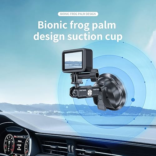 Miniatura 2 de TELESIN Soporte de ventosa de coche para teléfonos GoPro Insta360, soporte para salpicadero de ventana de parabrisas, barcos, fijación de vehículo