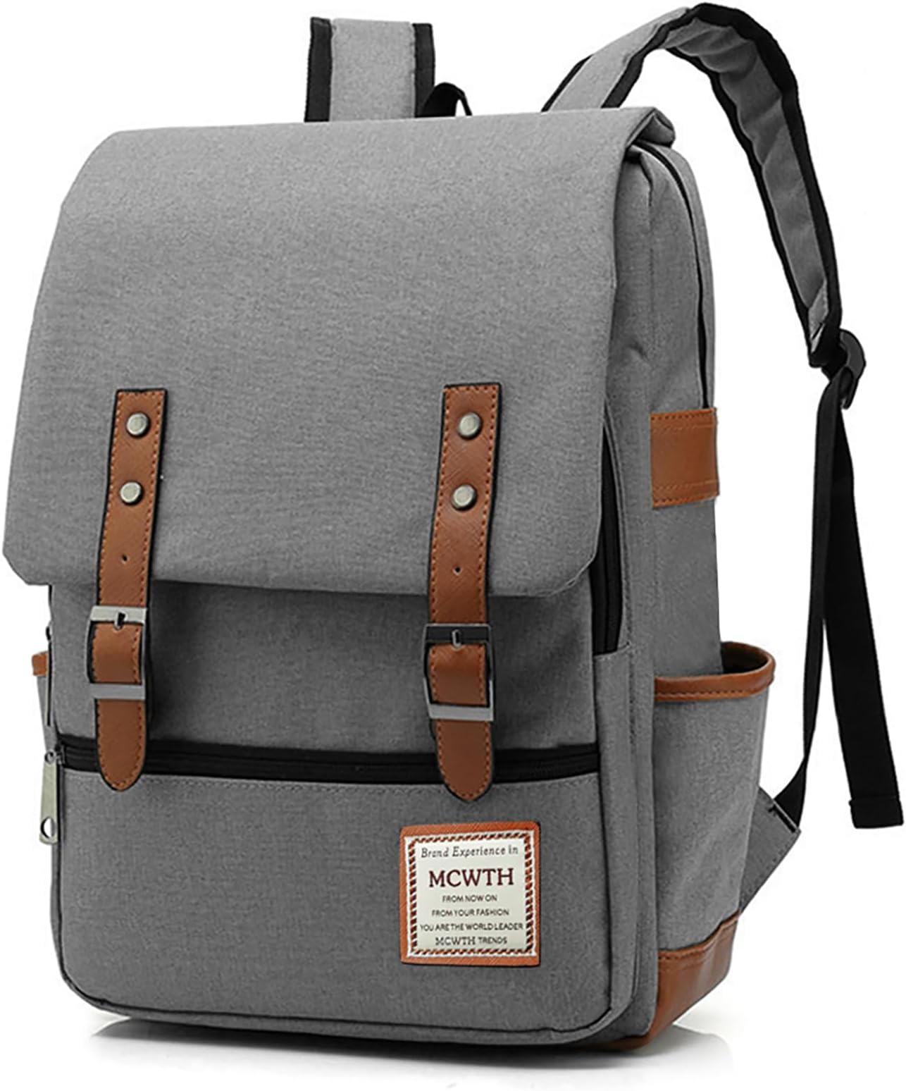Travel Laptop Backpack with USB Charging Port, 15.6 inch School Bags Business College Rucksack for Men & Women (Grey)