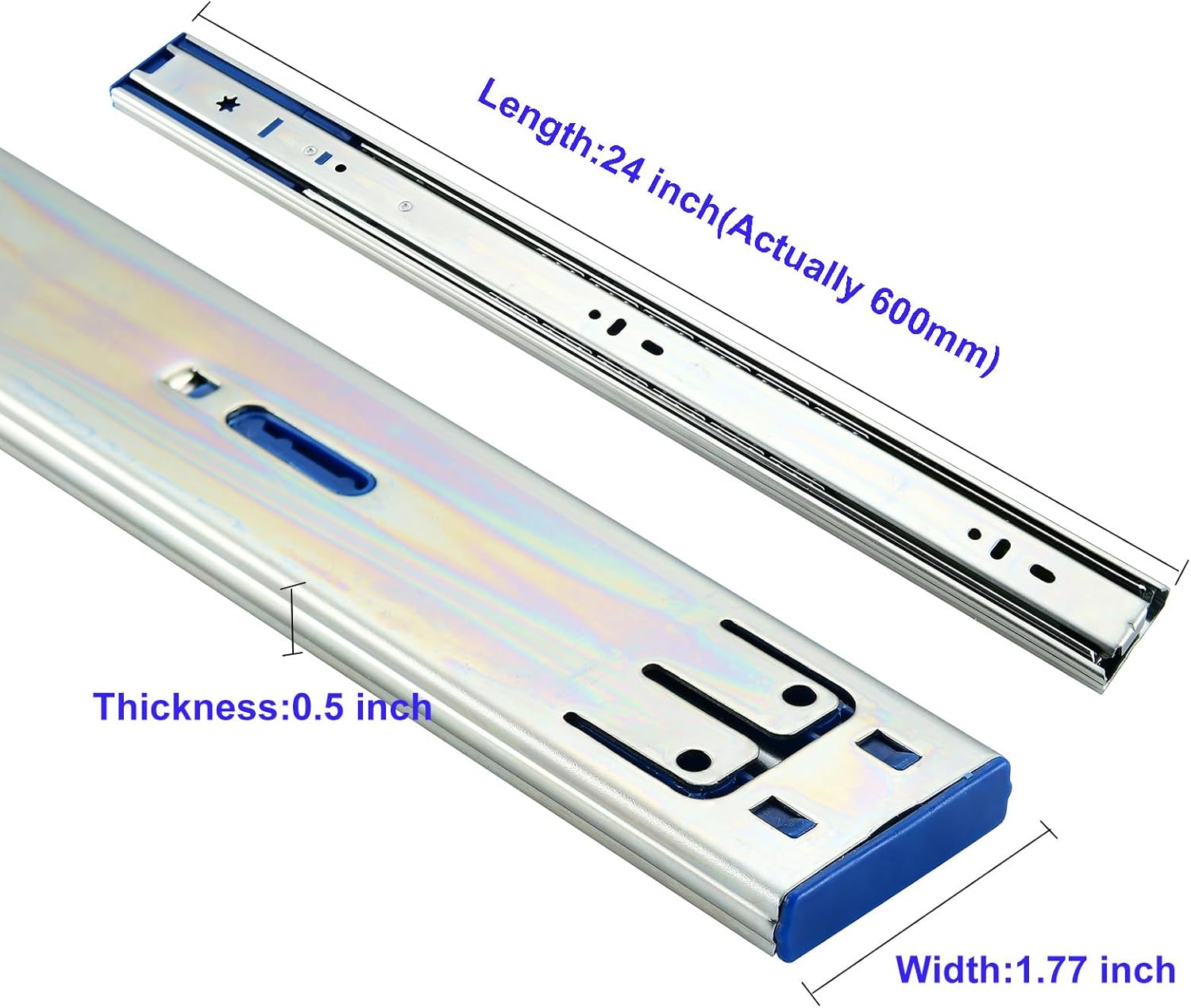 24 Inch Soft Close Drawer Slides,10 Pairs Heavy Duty 100 LB Capacity Full Extension Ball Bearing Side Mount Drawer Glides