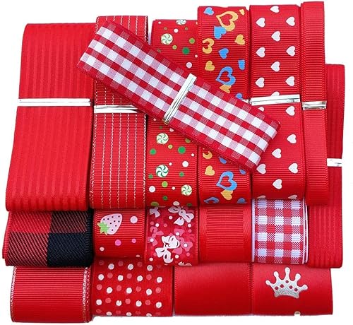 Miniatura 6 de Libiline Cinta de grogrén de organza satinada rosa y fucsia, 20 yardas, para manualidades, embalaje de bricolaje, accesorio para el pelo (rosa)