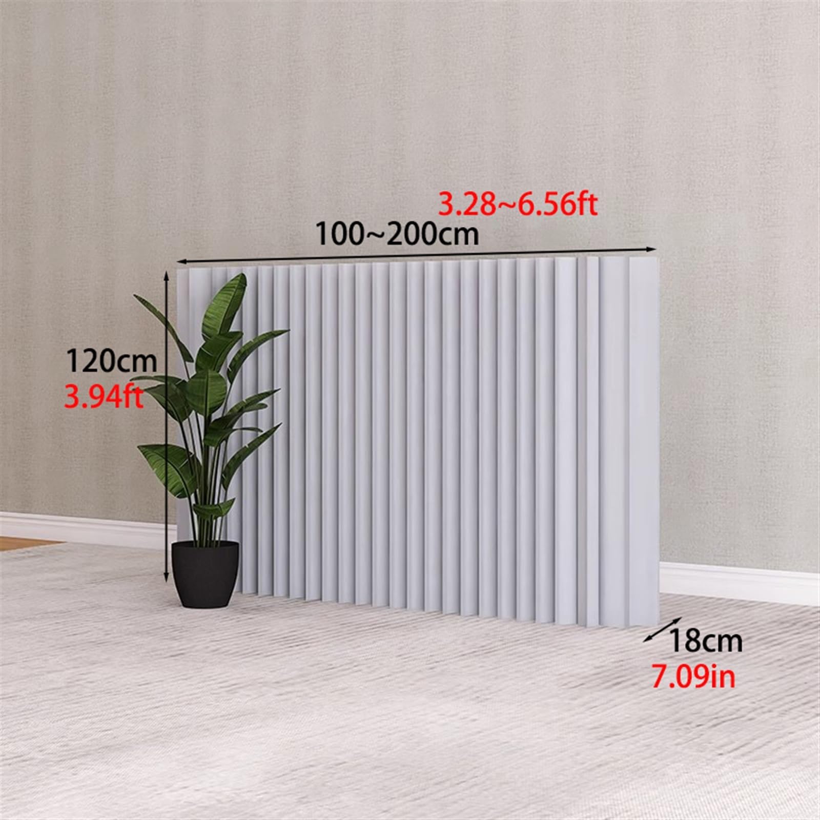 Parete divisoria moderna for ufficio domestico(2x1.2 m/6.56x3.93 ft)