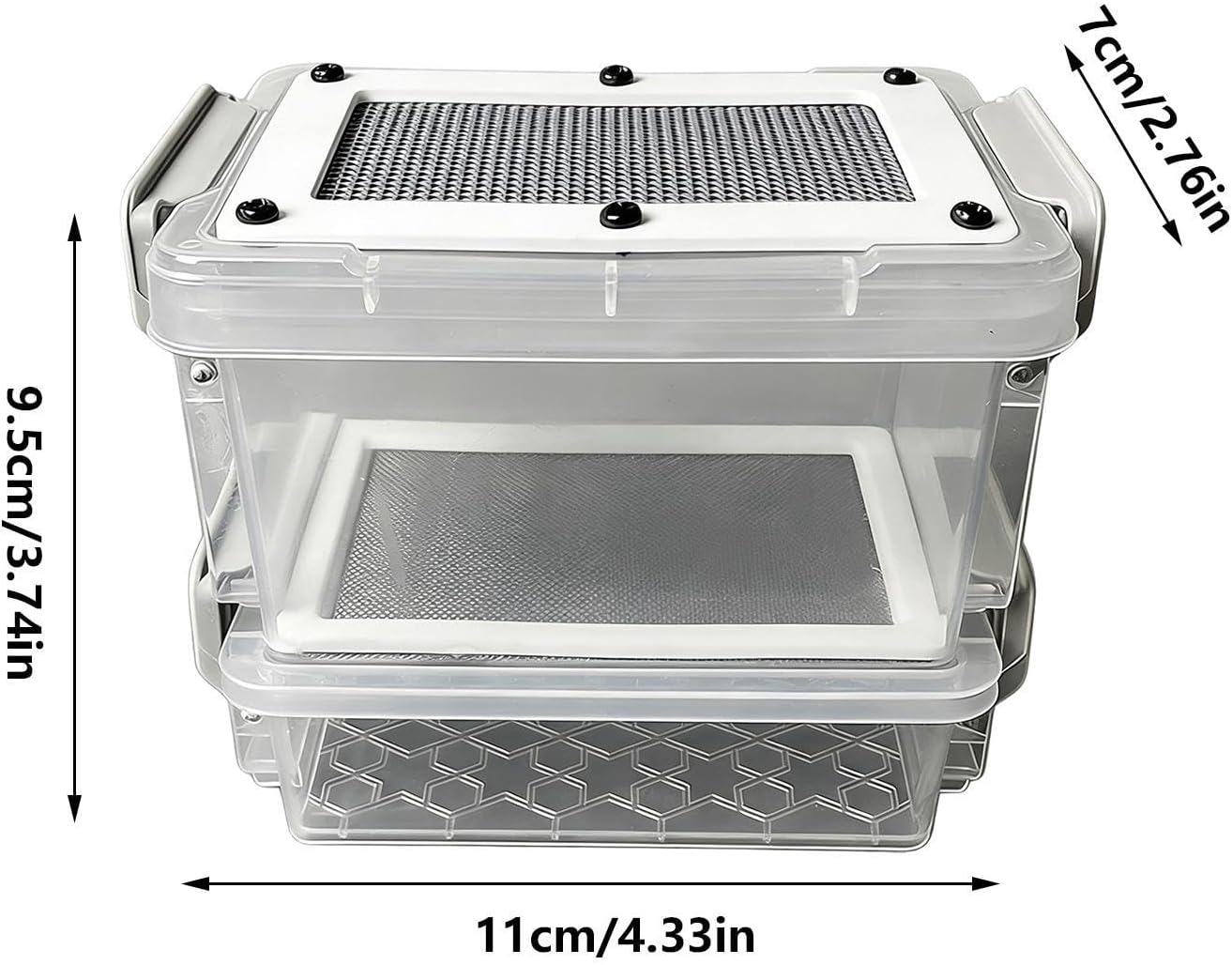 Silkworm Breeding Box - Anti-Moisture Filter Enclosure,with Tweezer and Cleaning Brush Mealworm Keeper Box,for Sugar Glider Chicken Lizard Frog Tortoise