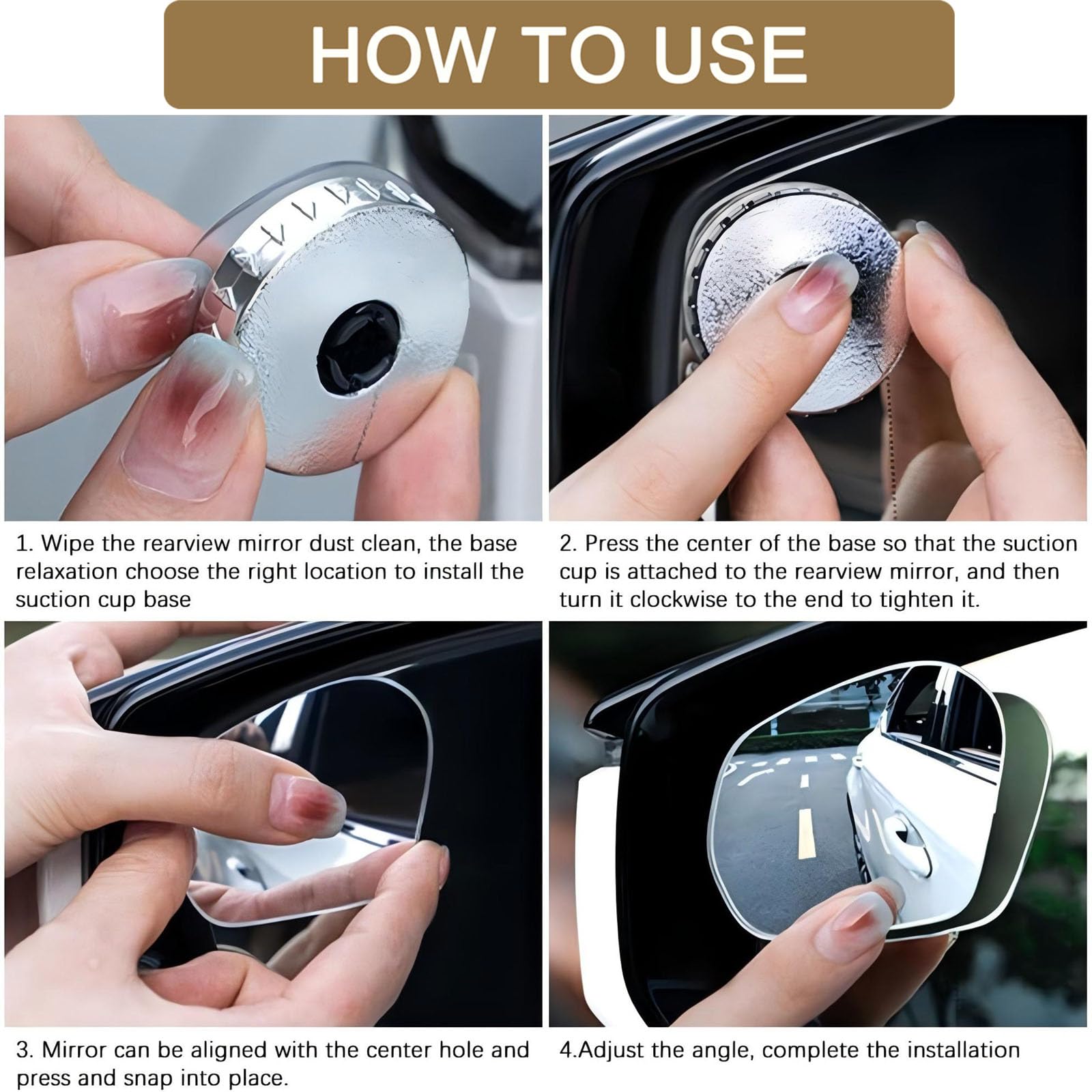 Miroirs Angle Mort Lot De 2 - HD Grand Angle - Réglage 360° - Pour Voiture, Camion, SUV