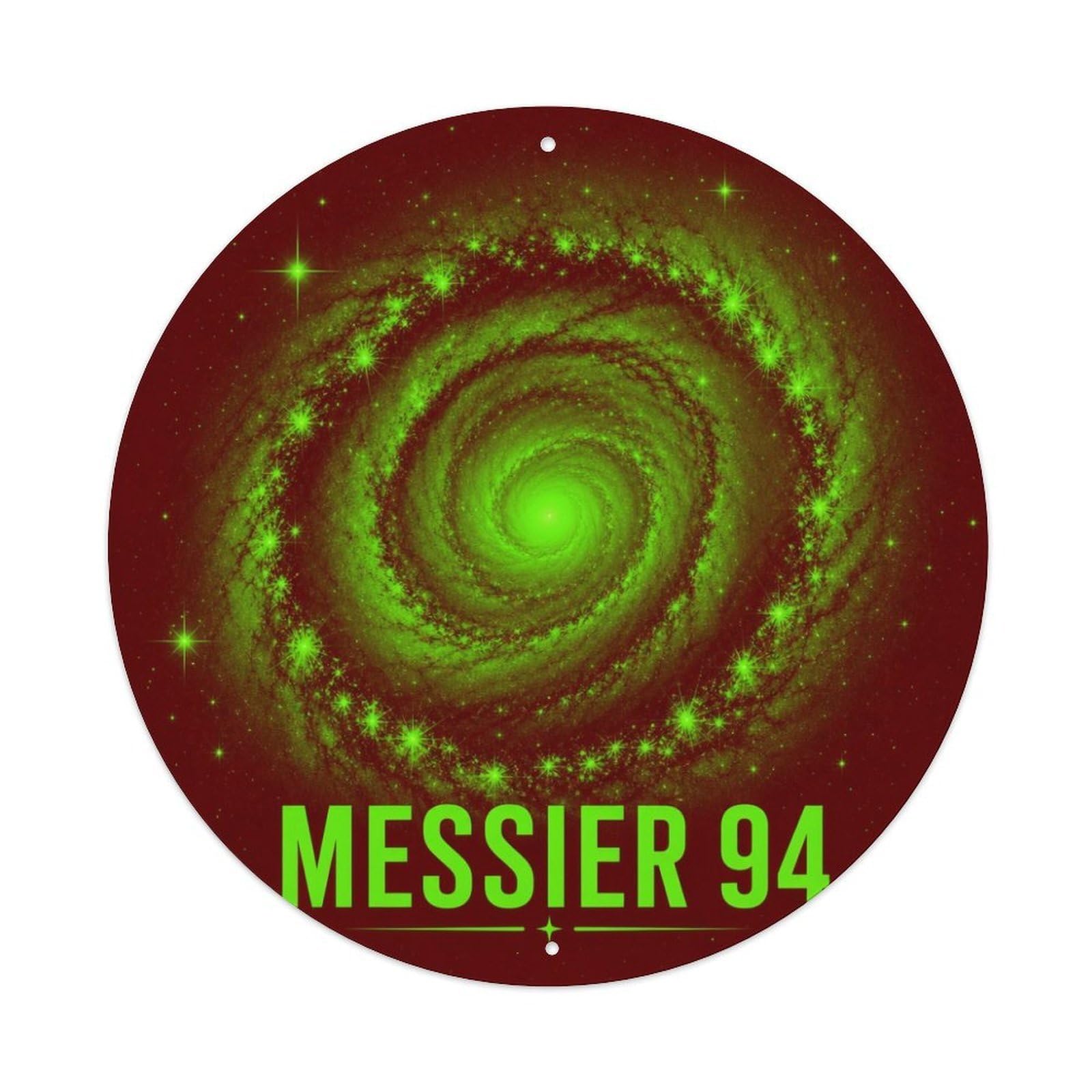 Cosmic Celestial Messier 94 Galaxy Deep Space Astral Metal Tin Sign Plaque Wall Decor for Cafe, Man Cave, Club Bar, Office, Home Garden Round Metal Poster 8x8Inch