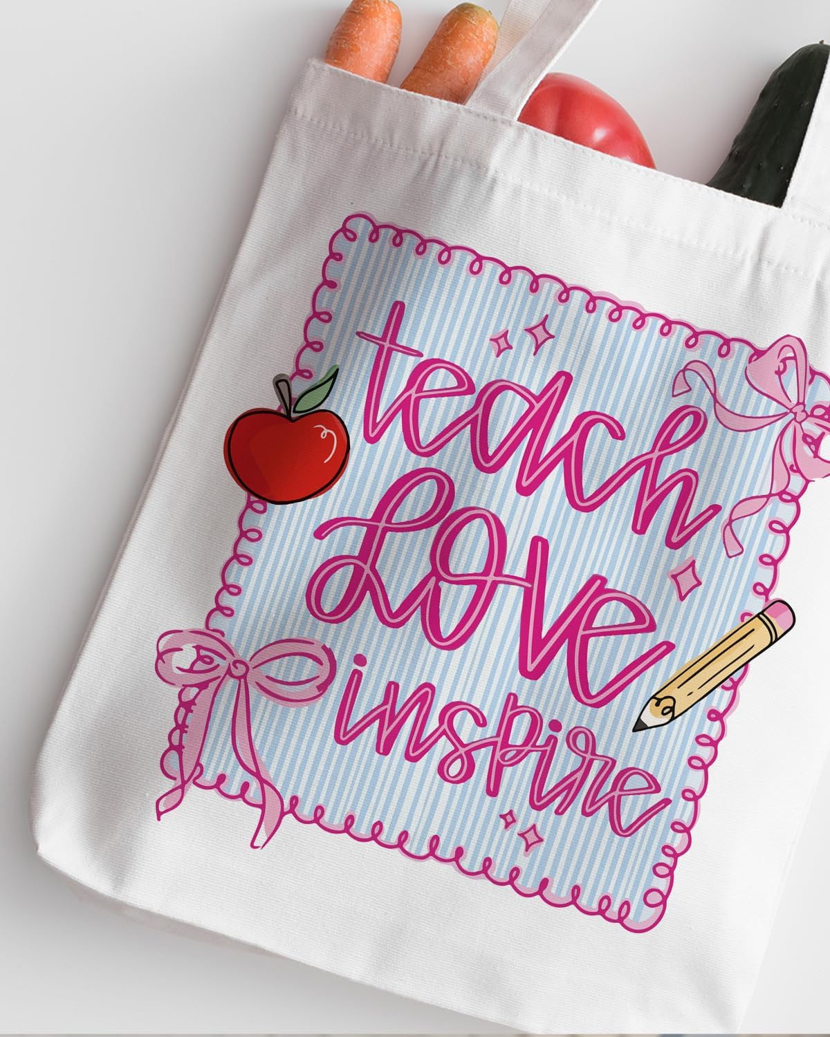 Teacher Appreciation Gifts, Teacher Appreciation Canvas Tote Bag, Aesthetic Travel Beach Bag for Women, Shopping, Work, Gyma - Image 5