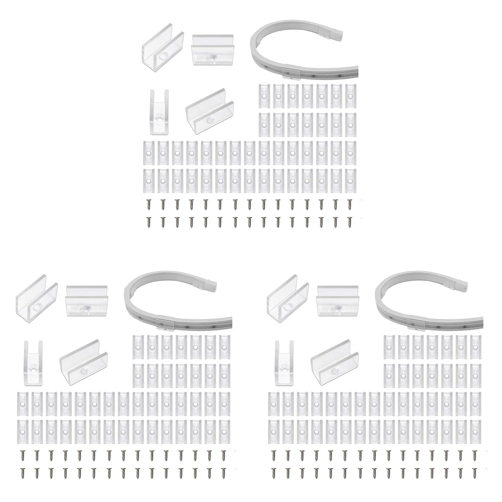 Vjsujehgy Neon Rope Light Mounting Brackets, 300PCS Neon Lights Install Fixing Clips Accessories for 6x12mm LED Neon Flex Strip