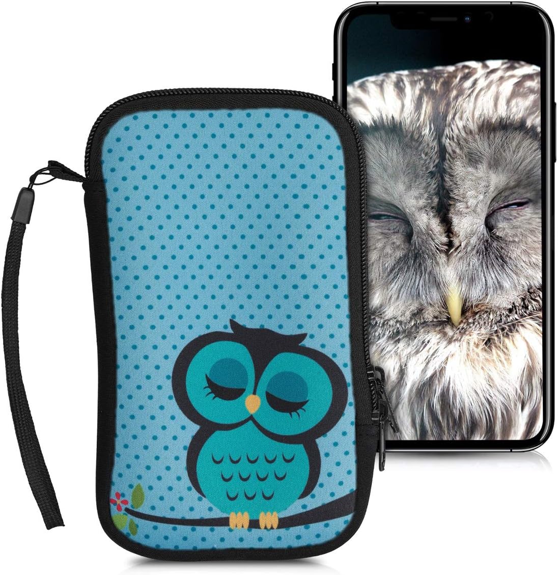 kwmobile Neoprene Sleeve for Smartphone Size L, 6.5", Shock Absorbing Pouch Case, Protective Phone Bag