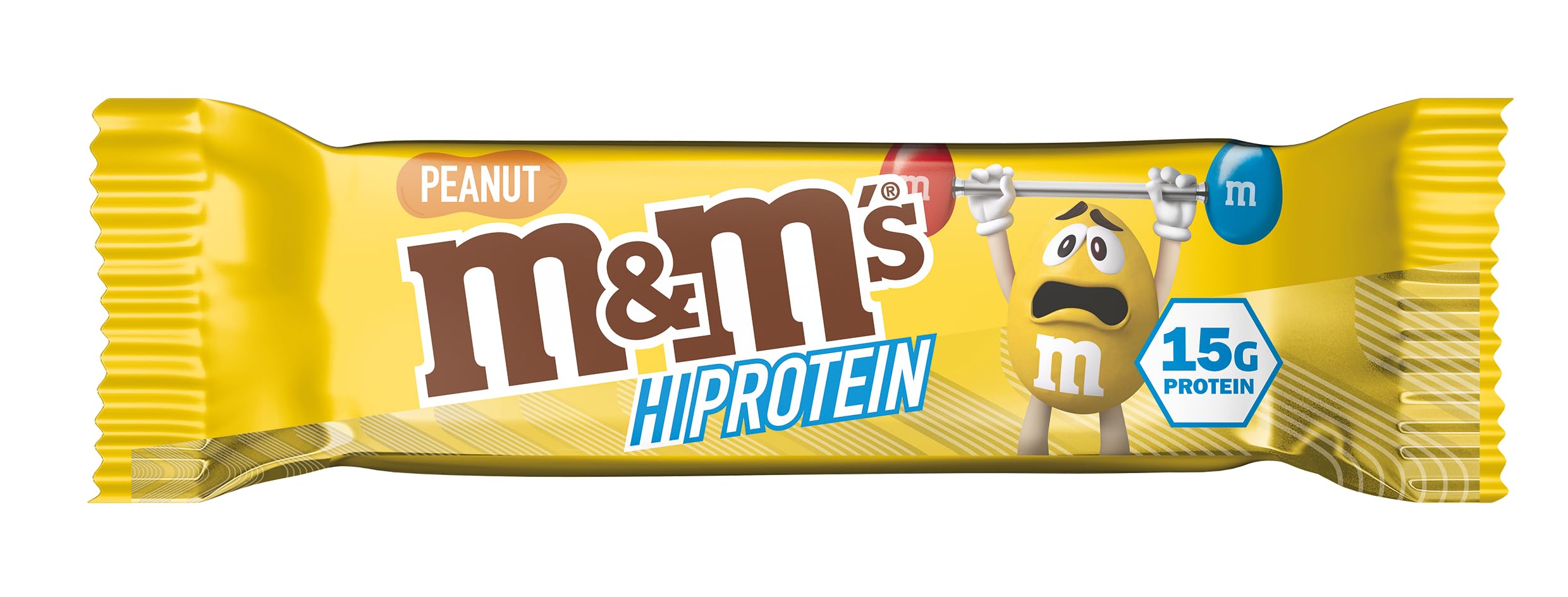 M&M's Hi Protein Peanut Bar (12 x 51g) - High Protein Snack with M&M's, Peanuts, Caramel and Milk Chocolate - Contains 15g Protein