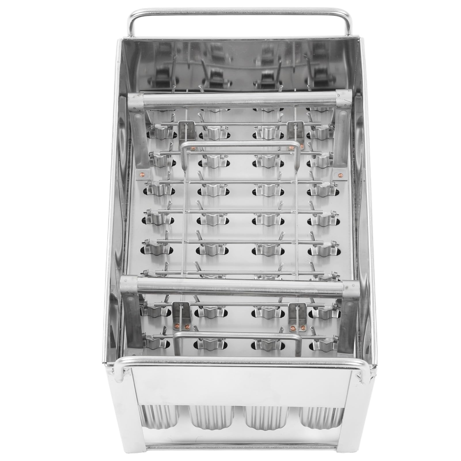 Cocoarm 40 Moldes de Acero Inoxidable para Helado, Molde de Metal para Paletas Heladas con Estante de 365 X 240 X 280 Mm, Reutilizable, Fácil Liberación para Paletas Heladas, Postres de Gelatina,