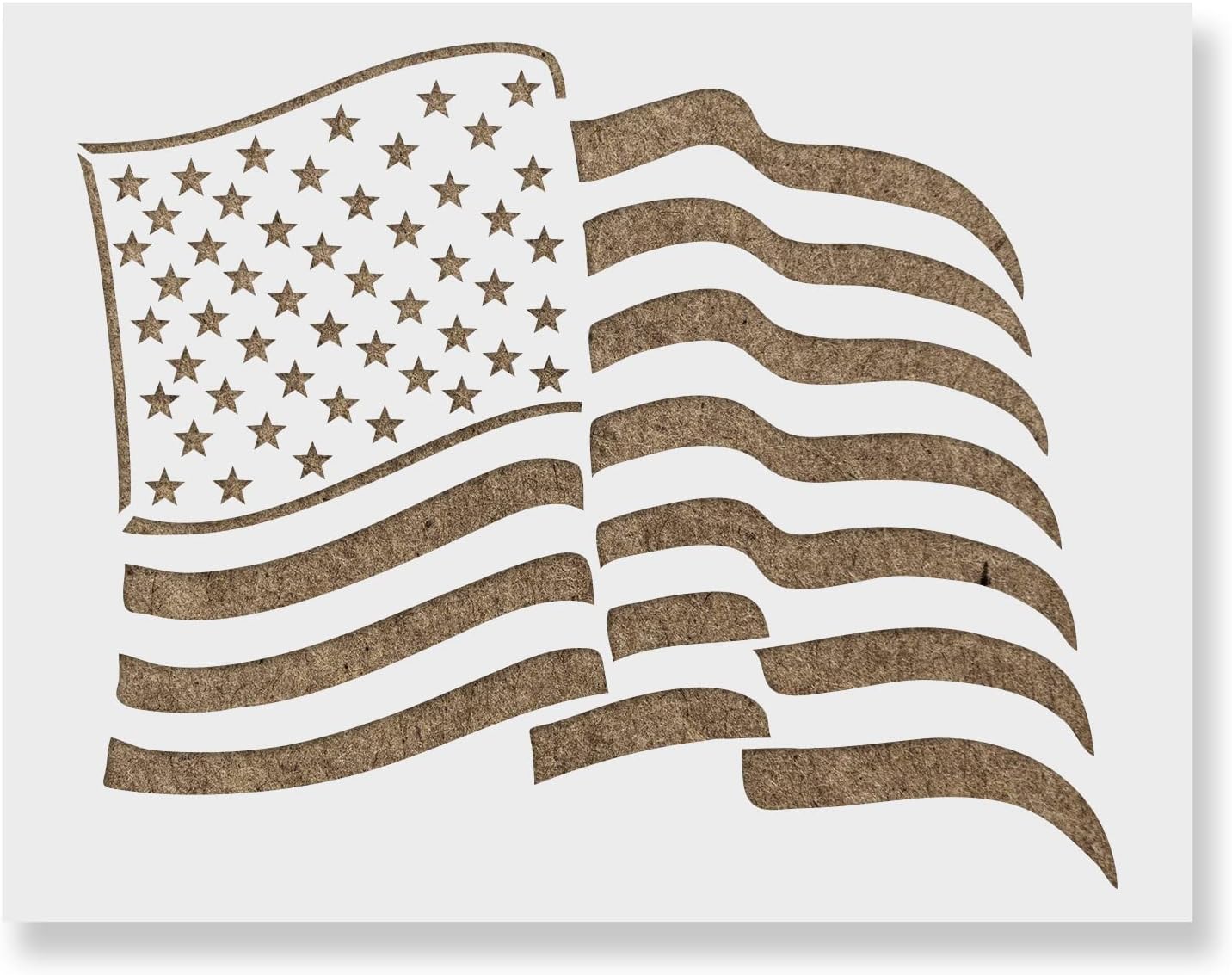 Waving American Flag Stencil - American Flag, Durable for Educational and Event Displays
