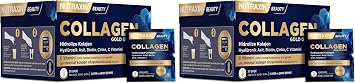 Nutraxin Beauty Gold Collagen C Vitamini, Hyal ronik Asit, Kolajen Takviye Edici G da 1 x 30 adet 2 paketi