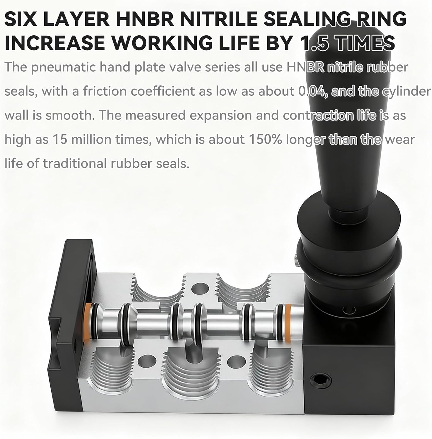 PNEUMATIC 1/2"NPT 5 Way 2 Postion Air Hand Lever Operated Valve Pneumatic Solenoid Valve Manual Control Push-Pull 4H410-15
