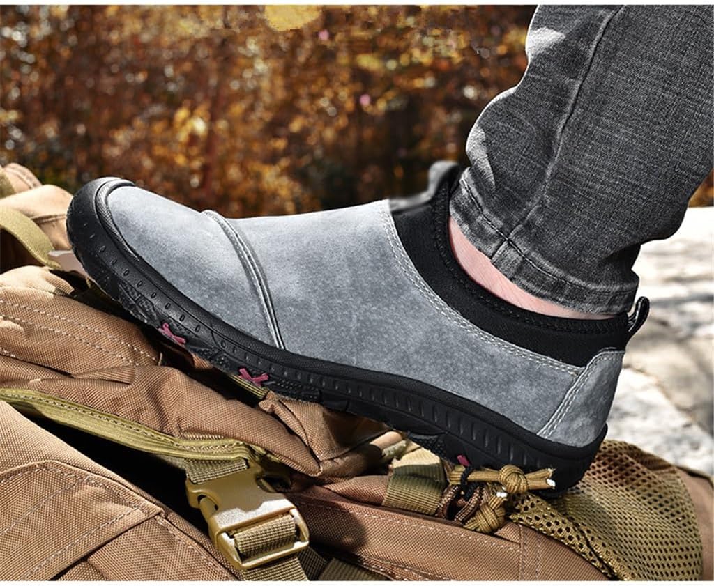 FMURY Soft Leather Men's Shoes Outdoor Men's Breathable Men's Driving Shoes Non-Slip Walking Men Sneakers(7.5 Code)