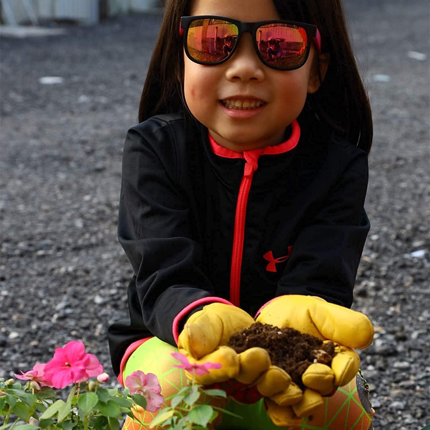 Kids Genuine Leather Work Gloves, Red, XL, 10-12 Years Old - Image 7