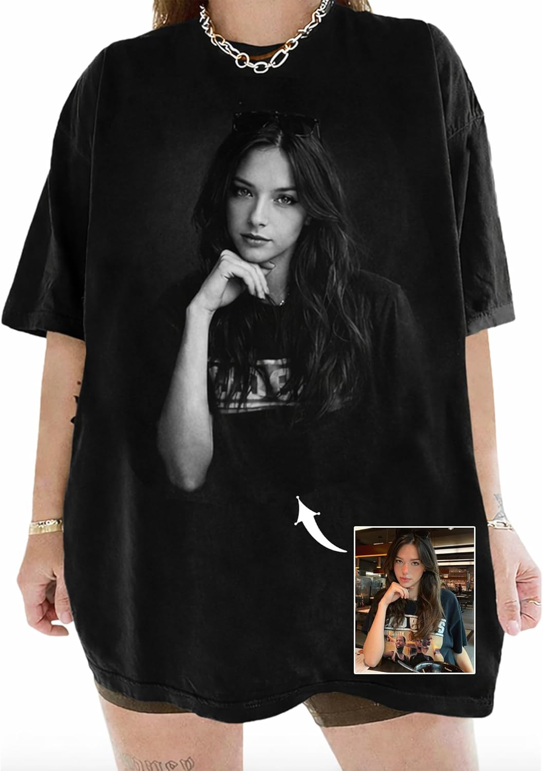 NAZENTI Custom Bootleg Your Own Rap Tee Shirts for Boyfriend Girlfriend Custom Face Tshirt Vintage Graphic 90s Shirt