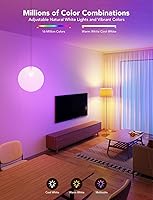 Vista 4 de Govee Smart Light Bulbs 1200 Lumens, Color Changing Light Bulbs RGBWW Dimmable, Works with Alexa & Google Assistant, Color Bulb, 12W 85W Equivalent