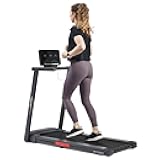 Sunny Health & Fitness Interactive Slim Folding Treadmill for Home, Running or Walking with Quiet Brushless, Shock Absorption, Free SunnyFit App Bluetooth Connection, Optional 12 Level Auto Incline