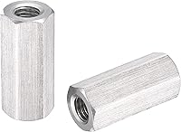 Vista 11 de uxcell Tuerca de acoplamiento hexagonal métrica de acero inoxidable 304 M5 x 0.8 de paso de 0.394 in de longitud, paquete de 5