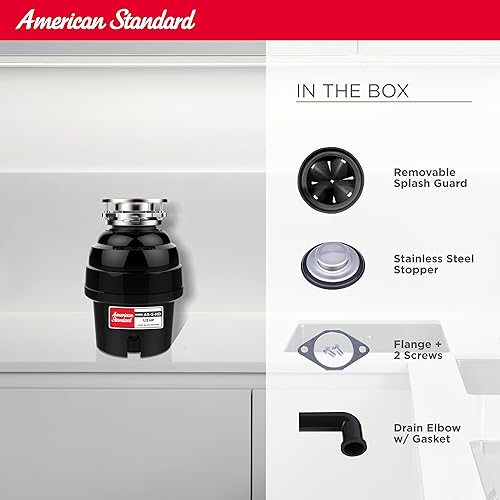 Miniatura 6 de American Standard 10-US-AS-5-HD - Triturador de basura, 12 HP resistente, color negro