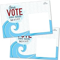 TMarie 100 Bulk Voter Postcards 4x6 - Patriotic Red White Blue 'One Vote Can Rock the Boat' Theme, Blank Back for Custom Messages