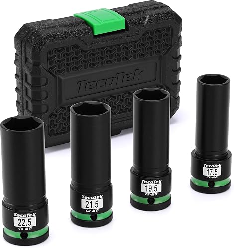 TecoTek 4PCS 1/2" Drive 1/2 Size Thin Wall Lug Nut