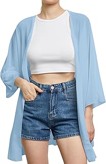 Women's Kimono Cardigans Casual Summer Tops Cover up Open Front Floral Print Resort Wear/Beachwear