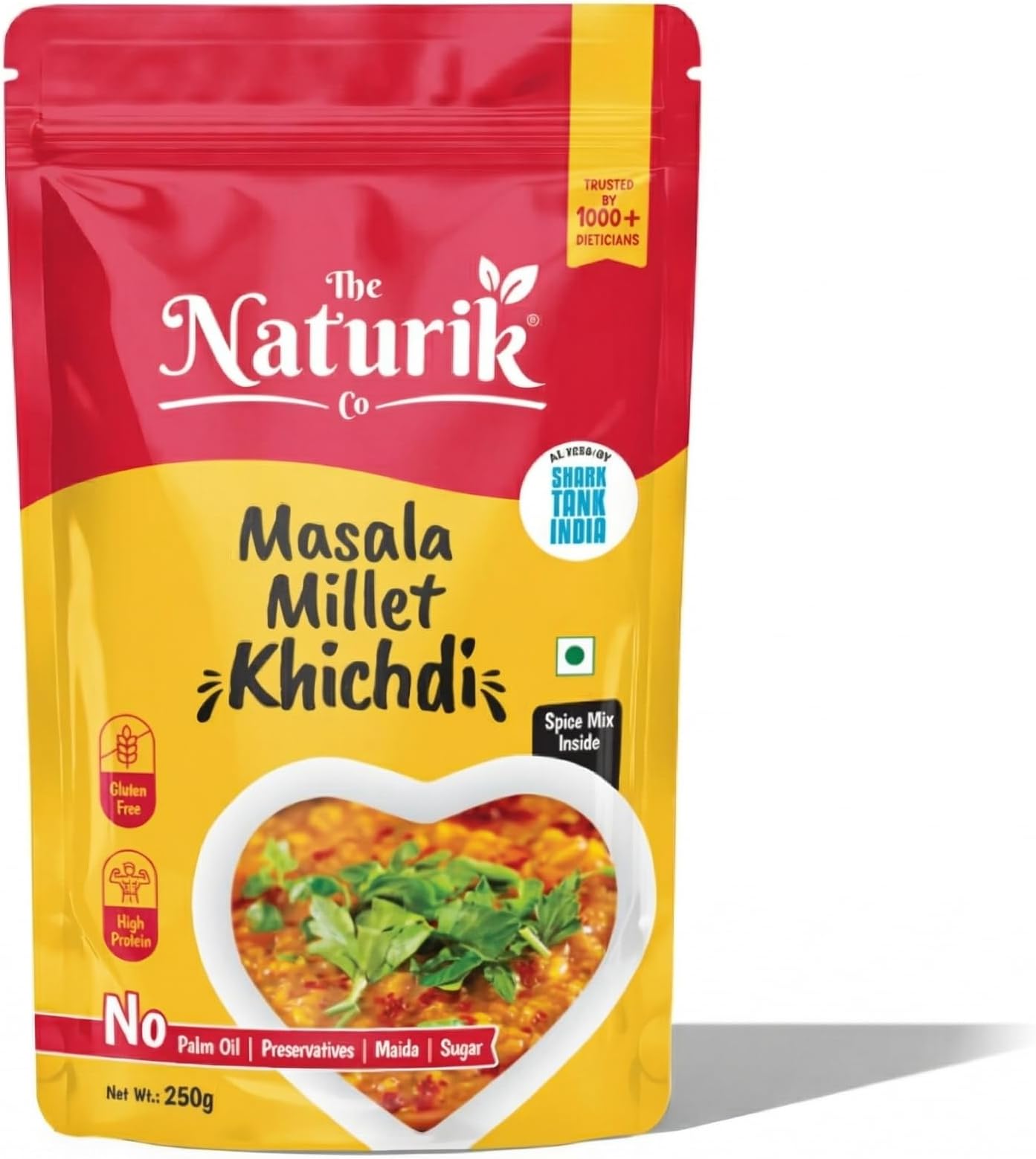 Masala Millet Khichdi 250g (Pack of 1), Ready to Cook, High Protein, Gluten-Free, Vegan, Low Calorie and No Preservative | As Seen On Shark Tank
