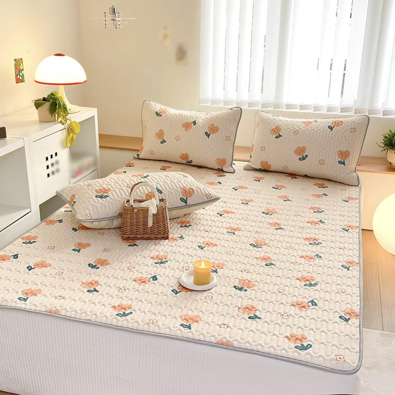 Bed Pad Underlay Pad 90 * 200cm*S Queen Polyester For Spring and Summer Smooth Sweat Absorbing Underlay Pad Sweat Absorbing Underlay Pad Bed Pad (Style M18 180 * 200cm*S)