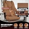600lbs Big and Tall Office Chair, Wide Ergonomic Leather Executive Chair for Heavy People with Foot Rest, High-Back Reclining Computer Chair with Swivel Wheels and Lumbar Support (Brown)