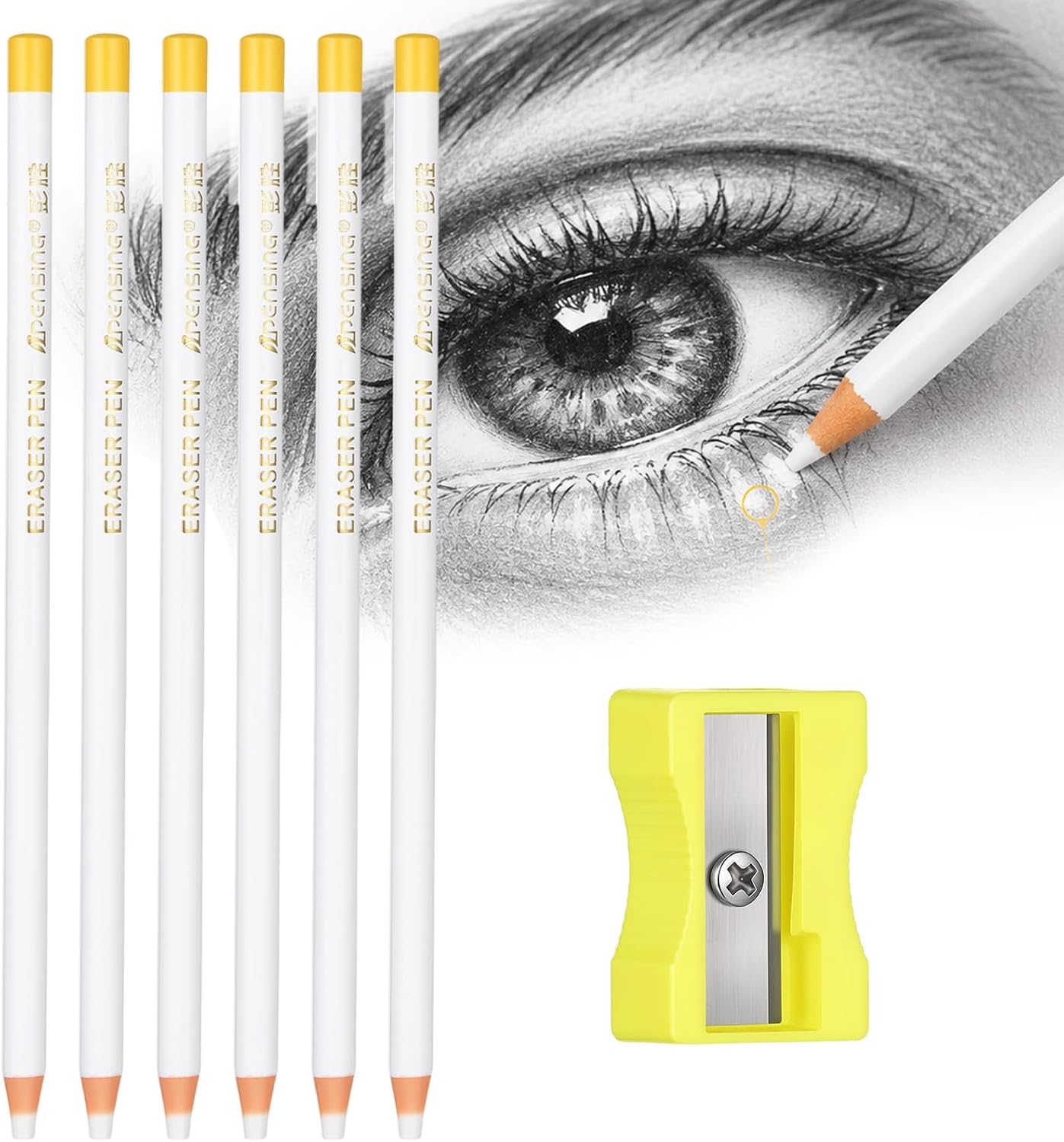 6Pack Precision Eraser Pen Detail Erasers for Artist Pen Style Eraser