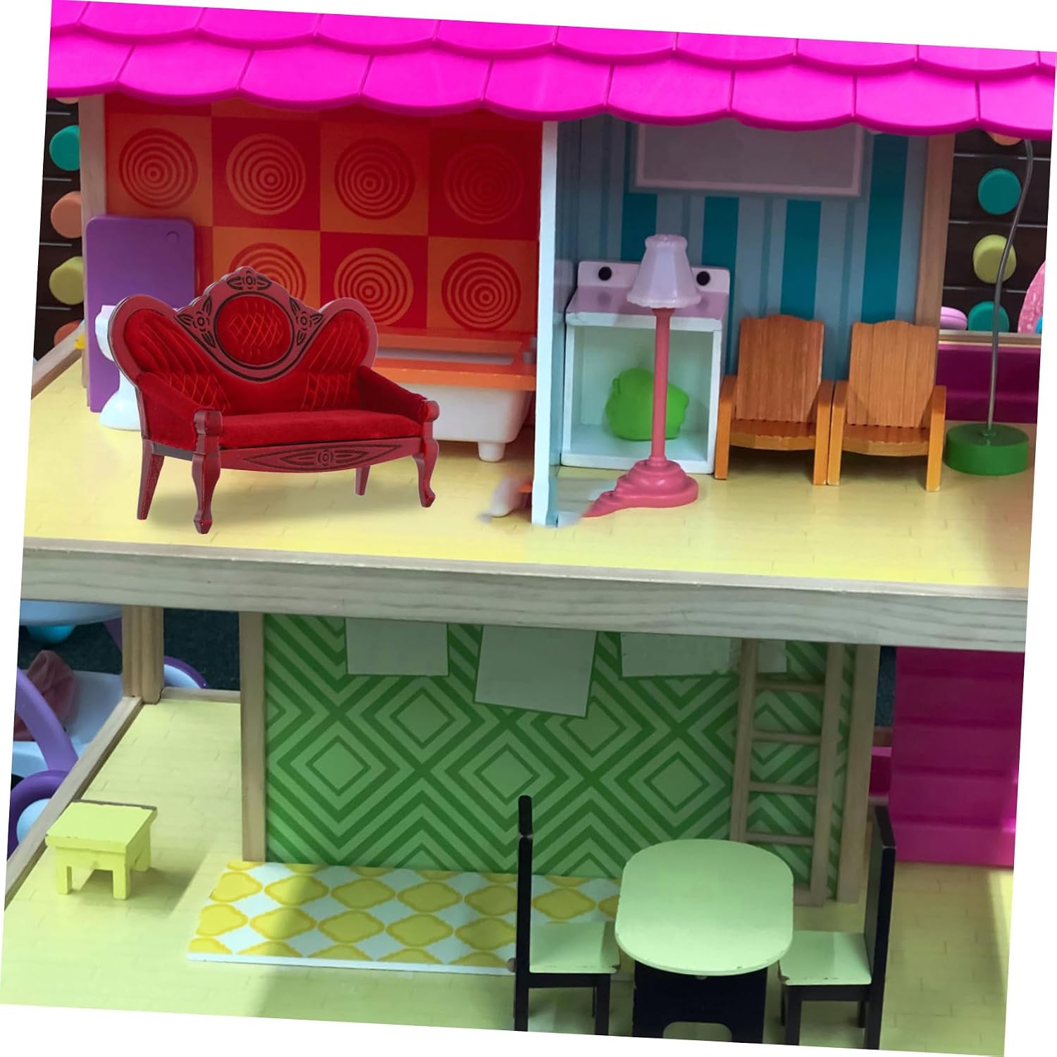 Yardwe 5pcs Dollhouse Miniature Sofa Realistic Vintage Mini Furniture Tiny Sofa for Mini Scene