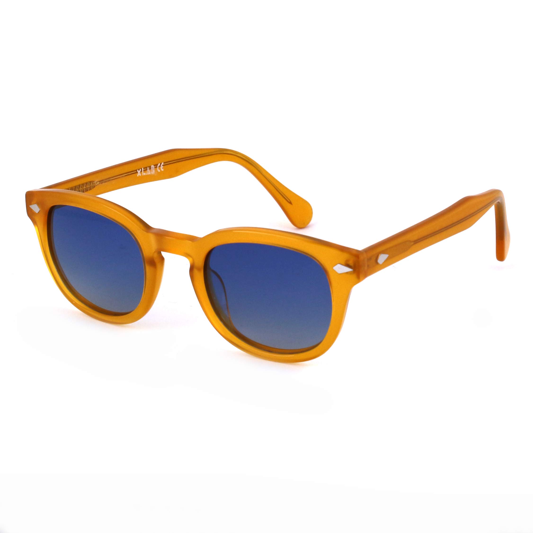 X-LAB 8004 Occhiali da sole stile moscot, 48mm, Giallo/Cobalto Fumo, Unisex