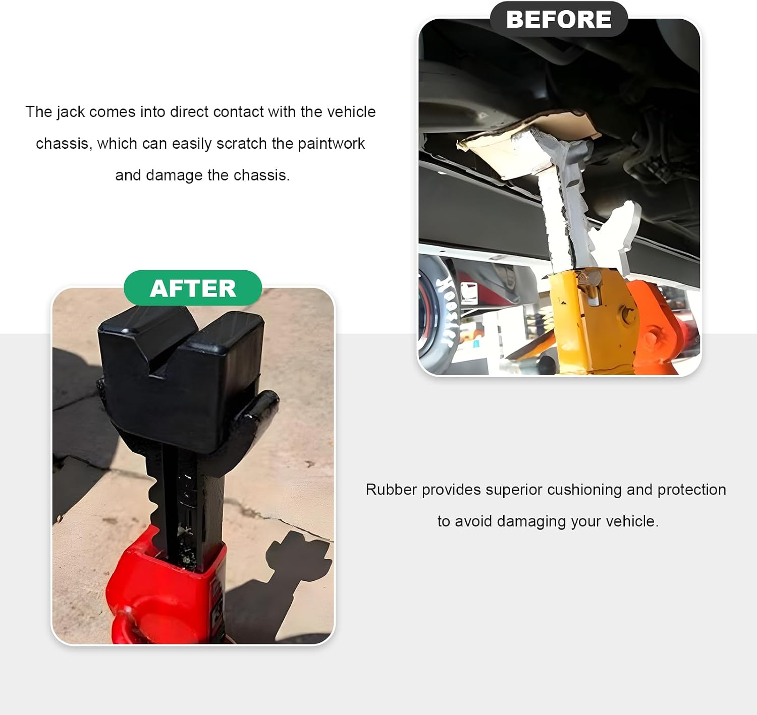 4 PCS Jack Stand Pads, Slotted Automotive Frame Rail Pinch Weld Protector Anti-Slip Jack Pad, 3 Ton Heavy Duty Floor Jacks Stand Rubber Pad Adapter for Cars Trucks SUVs