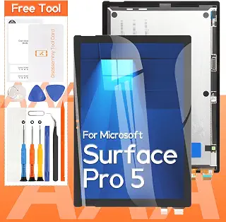 A-MIND For Microsoft Surface Pro 5 1796 液晶パネル 画面交換修理用 タッチパネルセット 12.3 インチ V1.0 6870S-2403A LP123WQ1(SP)(A2) 2736x1824 ＬＣＤスクリーン 統合画面交換修理用キット 無料の修理工具(ブラック)