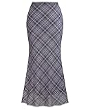 Amy Babe Women's Gothic Mesh Maxi Skirt Elastic High Waisted Flowy Bodycon Y2k Leopard Print Long Skirts for Women