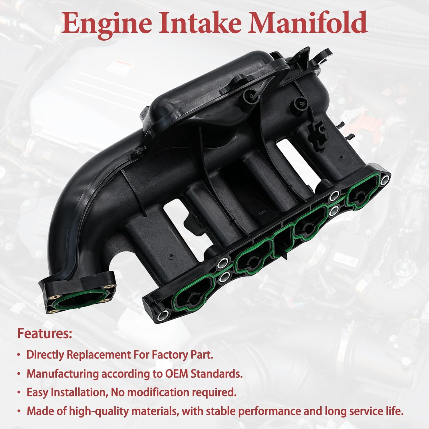 Engine Intake Manifold with Gasket Compatible with 2013-2020 Buick Encore, 2012-2016 Chevy Cruze, 2012-2020 Sonic, 2013-2020 Trax 1.4L Engine, Replaces# 25200449, 55577314, 55581014
