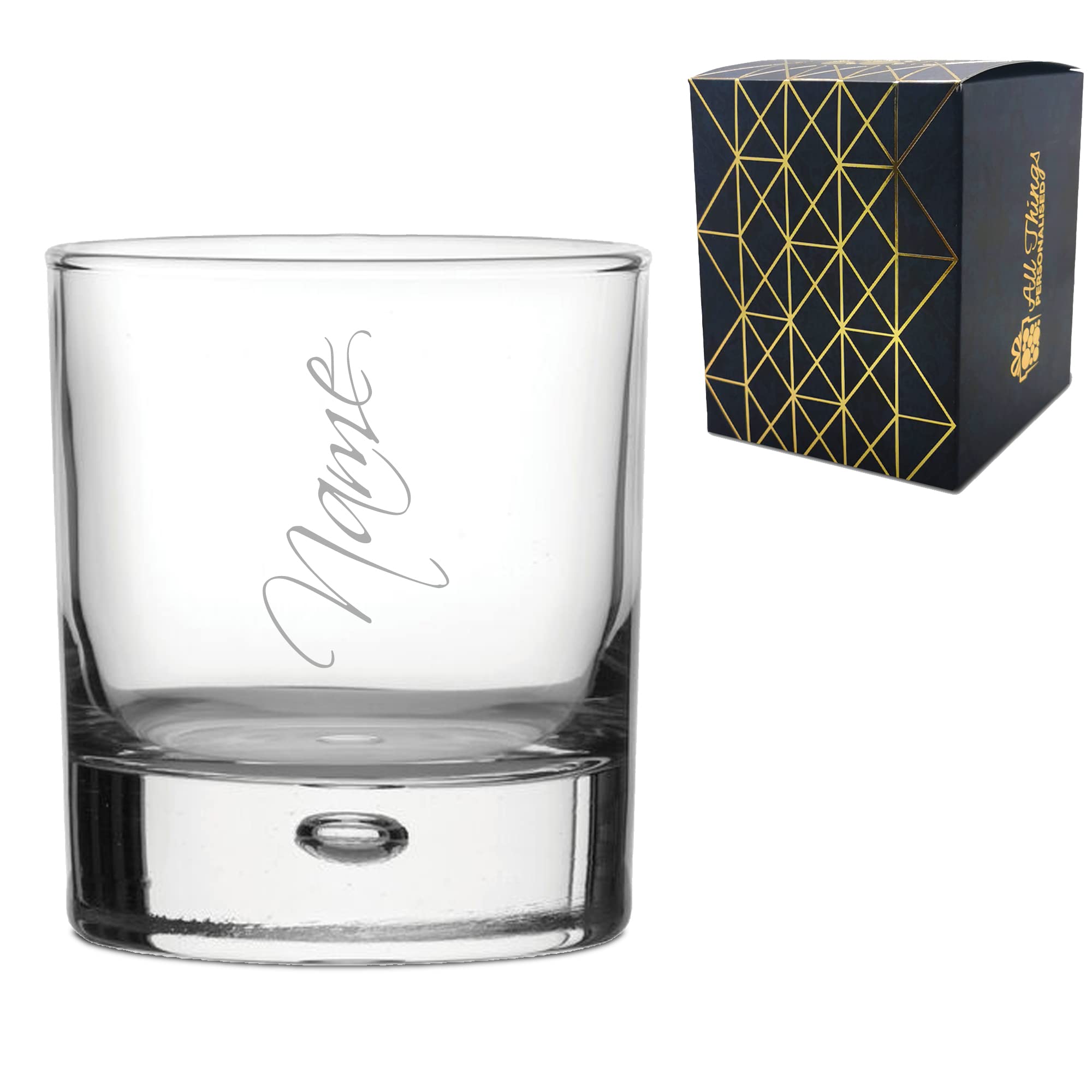 Engrave Personalised Novelty Whiskey Glass with Name Sideways Design, Comes in Gift Box, Perfect for Any Occasion, Engraved in the UK